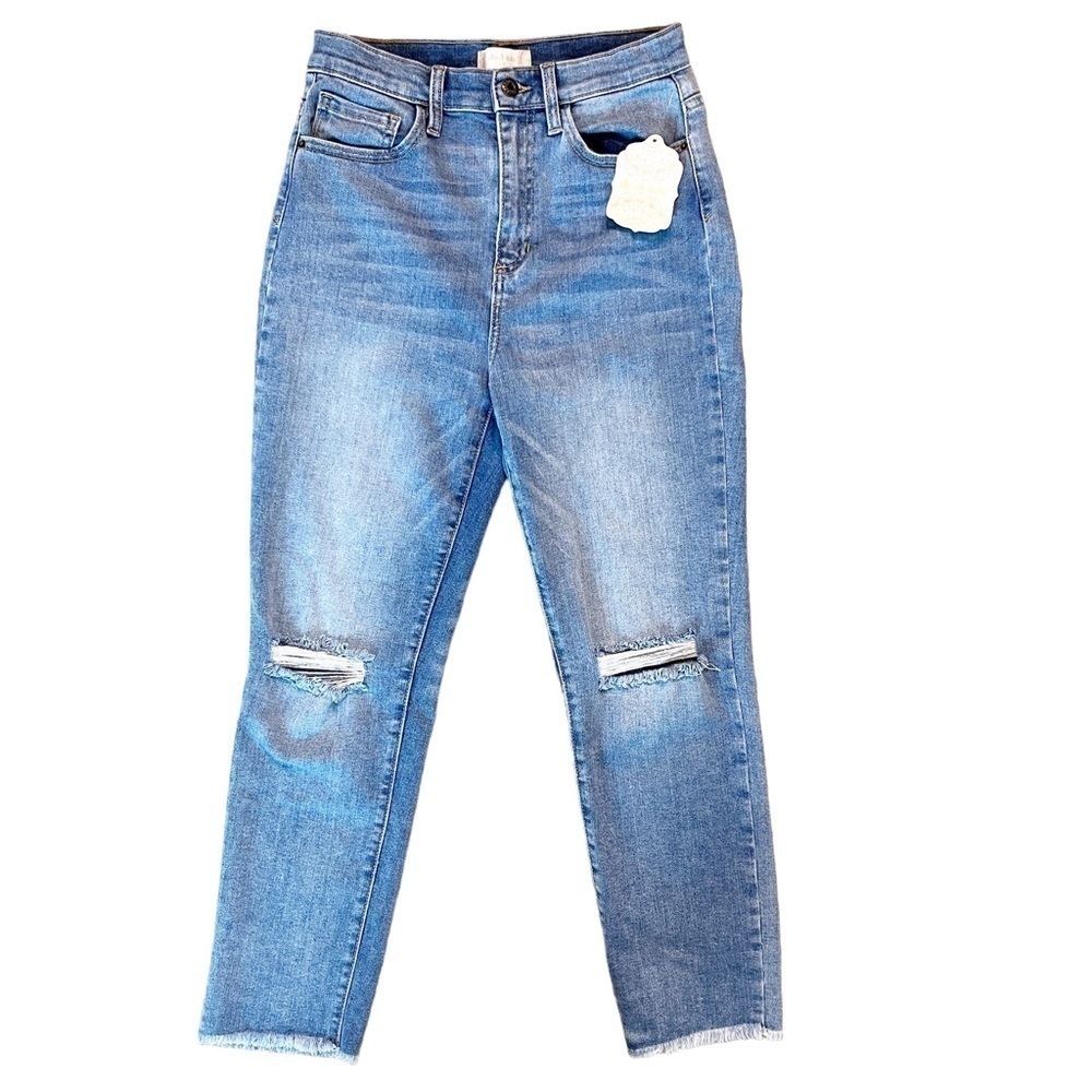 ALTAR’D STATE NWT High Rise Distressed Fringe Denim Jeans Size 27 in Light Blue - Picture 13 of 13